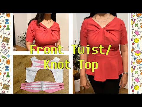 How to Cut & Stitch Front Twist knot Top / Dress...