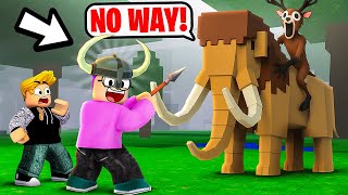 We CRAFTED The WOOLLY MAMMOTH HELMET In 99 NIGHTS in the Forest Roblox!? (MAMMOTH FIGHT!)