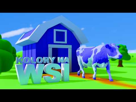 Kolory dla dzieci z krową na wsi