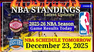 NBA STANDINGS TODAY as of December 22, 2025 | GAME RESULTS | NBA SCHEDULE December 23, 2025