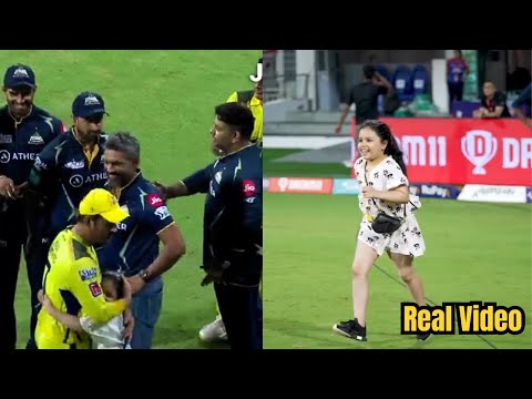 Ziva Did Not Control Herself And Ran Into Ground To Hug His Father Ms Dhoni After Csk Beats Gt ||