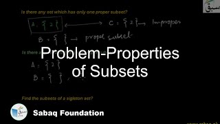 Problem on Properties of Subset