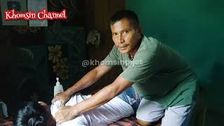 Pijat punggung untuk meredakan ketegangan otot dan melancarkan sirkulasi darah.
