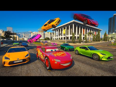 Cars Street Racing Madness McQueen vs Ferrari Lamborghini McLaren BMW Mustang Camaro Maserati GTA V
