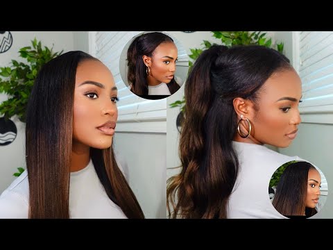 SEW IN OR V-PART ? UPGRADED YAKI STRAIGHT DRAWING STRING || UNICE HAIR