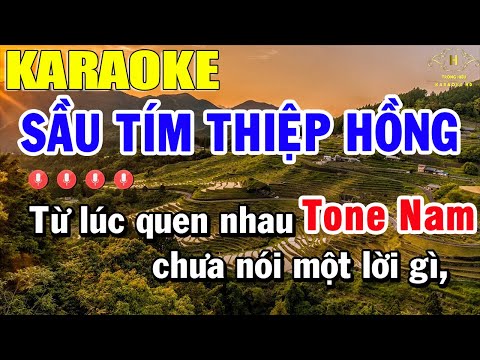 Sầu Tím Thiệp Hồng Karaoke Tone Nam Nhạc Sống | Trọng Hiếu