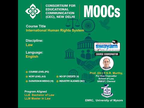 International Human Rights System | CEC SWAYAM MOOC | Course Overview & Registration