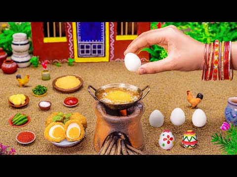 🍳 Miniature Delicious Egg Variation 🍽️  Mini Potato Scotch Eggs 🥔🍳 Pakoda Recipe 🧆 Best Tiny Foodkey