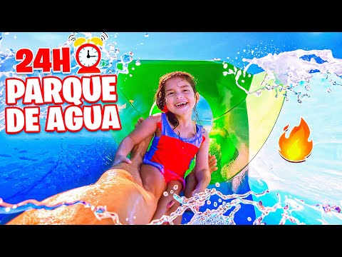 24Horas en Un Parque de Agua 💦  Reto en familia 🤯 ft SandraCiresArt y HaroldArtist