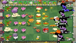 Plants vs Zombies Mod Foods vs. Cartoons - Gameplay Walkthrough Part 1 (Survival : Future Lawn)