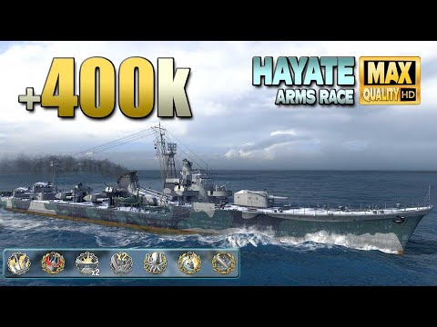  400k damage with the destroyer Hayate   World of Warships