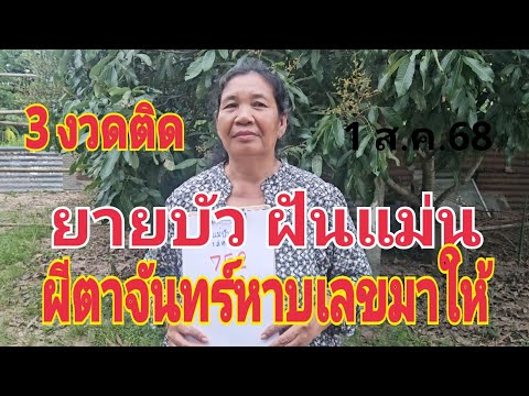 #ยายบัวฝันแม่น ฝันผีตาจันทร์หาบเลขมาให้ 3 ตัว 1 ส.ค.68