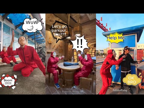 Best Funny Videos Parkour Compilation : Money Heist mistake - Try Not To Laugh| Hilarious video