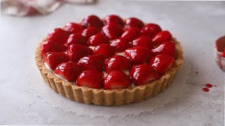 CROSTATA SENZA COTTURA CREMA E FRAGOLE