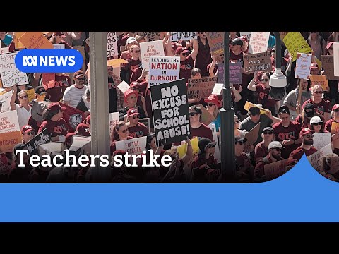 YouTube video thumbnail: 50,000 Queensland Teachers Strike for Improved Conditions