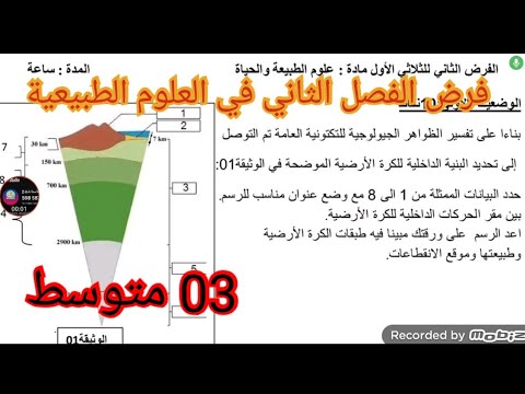 فرض الفصل الثاني في العلوم الطبيعية السنة الثالثة متوسط 2025