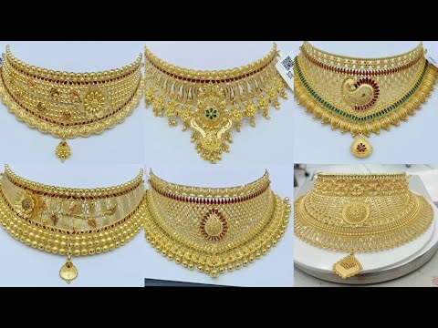 Latest gold choker necklace designs