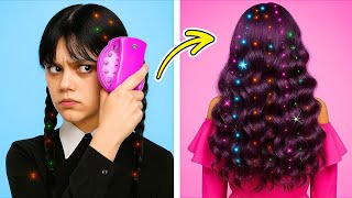 Mittwochs schockierende Verwandlung! Goth-Mädchen geht auf voller Glamour 💄🔥