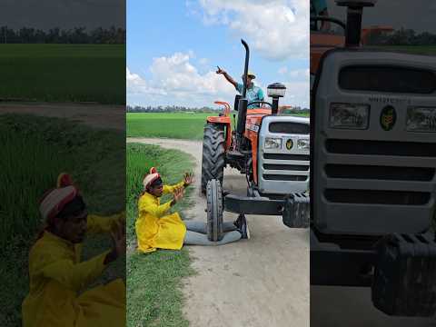 The tractor came and broke his leg.#video #funny