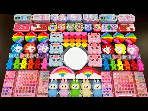 MIXING SLIME WITH CLAY VS MAKEUP VS GLITTER ! Mixing Random Things Into GLOSSY Slime #6367