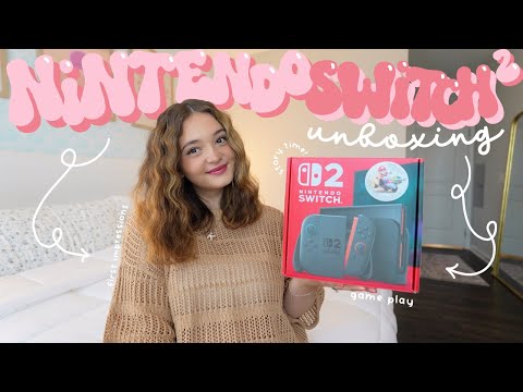 NINTENDO SWITCH 2 UNBOXING ⭐️🎮💕 first impressions, gameplay, comparison to OLED + more!