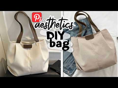 DIY Canvas Tote Bag Pin Aesthetics Making at home tutorial