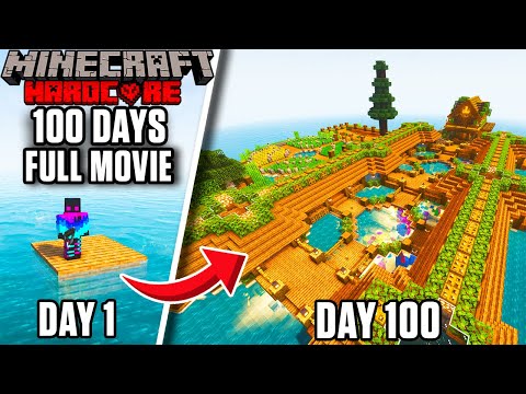 I Survived 100 Days on a RAFT in Minecraft Hardcore!!