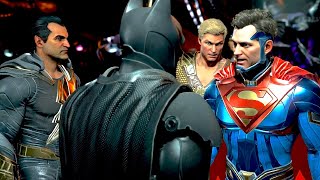Batman Fights Aquaman, Black Adam, and Superman - Injustice 2