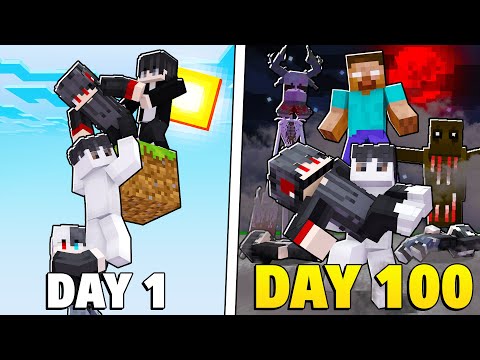 Bộ Tứ Báo Thủ Sinh Tồn 100 Ngày Trong Minecraft 1 Block FROM THE FOG!!