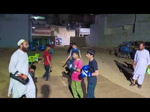 Boxing pad training Usama & Hammad Student of Abdul Rahman kick boxing academy