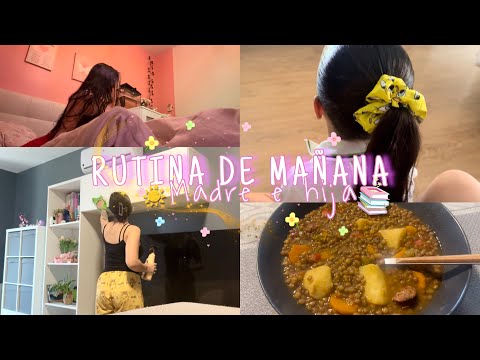 Rutina de mañana casera 🌼☁️ madre e hija !! [ cole, limpieza, comida.. ]