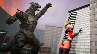Elastigirl Vs Mechagodzilla - THE INCREDIBLES