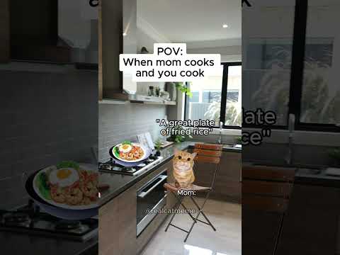 CAT MEMES 🐱 When mom cooks and you cooks #shorts #catmemes #relatable