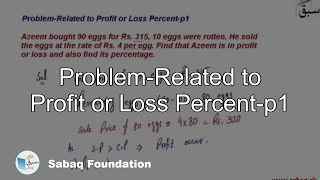 Problem-Related to Profit or Loss Percent-p1