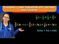 Solving Linear Inequalities and Decimals