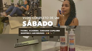 Vlog de um dia comigo! ⭐️ (faxina, cuidados capilares, academia, shopping e aniversário)