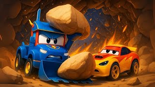 Race Car & Bulldozer 🚒 Emergency Vehicles for Kids | Super Truck