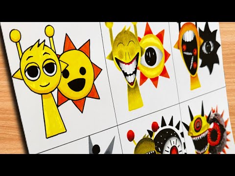 Dibujo de Incredibox Sprunki [ Simon X Mr. Sun ] Phase 1 a Phase 6 Duo Sprunki