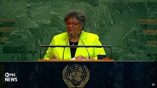 WATCH: Global society faces 'crisis of truth,' Barbado's Mia Mottley tells U.N. General Assembly