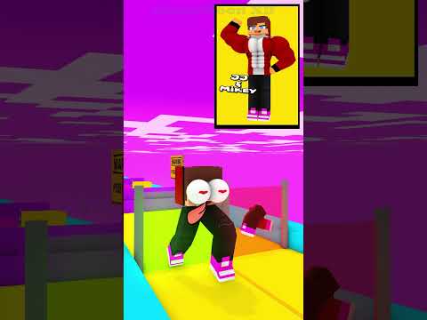Mikey and JJ Heaven and Hell run Challenge MINECRAFT - ANIMATION #minecraft #shorts #mikey