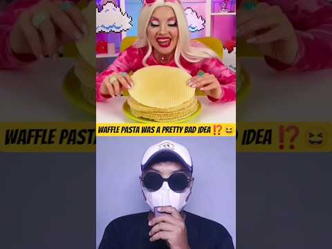EATING GIANT WAFFLES ⁉️😆 #shortsfeed #shorts #shortsvideo
