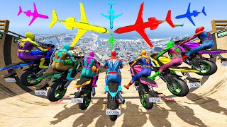 Rainbow Spiderman vs Longest Ramp in GTA 5 - Jumping from Highest in GTA 5 #1