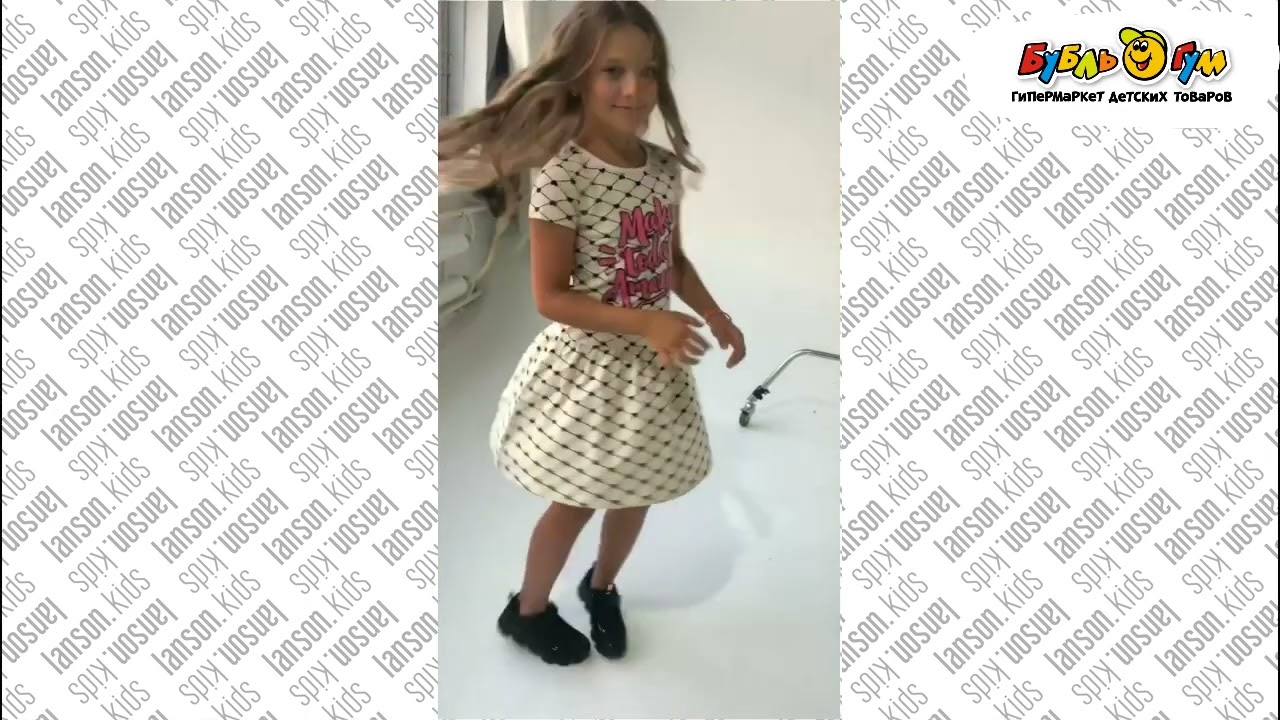 Платье Lanson Kids Make today amazing белое - видео Платье Lanson Kids Make today amazing белое - видео
