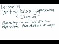 Understanding Division Expressions and Concepts