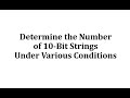 Counting Bit Strings and Weights