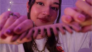 ASMR Gentle Camera Combing with Mouth Sounds