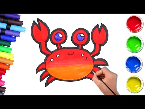 How to Draw a Crab 🦀| Easy Drawing and Colouring for Kids | Chiki Art | HooplaKidz How To