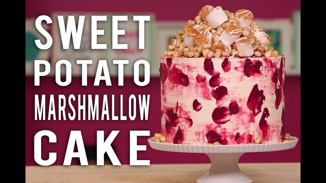 How To Make A SWEET POTATO MARSHMALLOW CAKE! Thanksgiving Sweet Potato Cake With Spiced Buttercream!