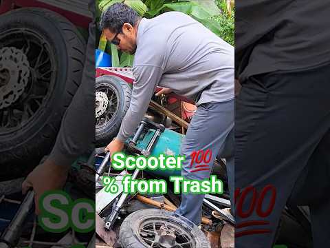 This Amazing Scooter Made from Entirely Trash 💯 % Trash to Treasure 🤑 ♻️ ✅️ #diy #recycle #bike