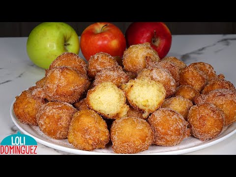BUÑUELOS DE MANZANA FÁCILES. Esta receta se hace de manera muy fácil, rápida y riquísimos - POSTRES